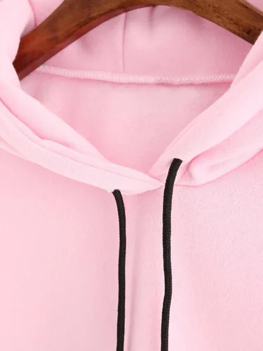Vista 4 de SweatyRocks Sudadera con capucha de forro polar de manga larga con bolsillos para mujer