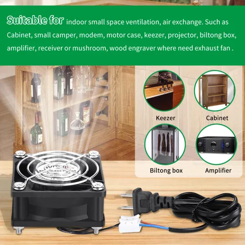 Vista 2 de EC 2.362 in x 0.984 in Mini Muffin Fan Axial AC 110v 120v 220v 240v Doble Bola para DIY Pequeño Equipo Electrónico Enfriamiento Puertas Ventilación