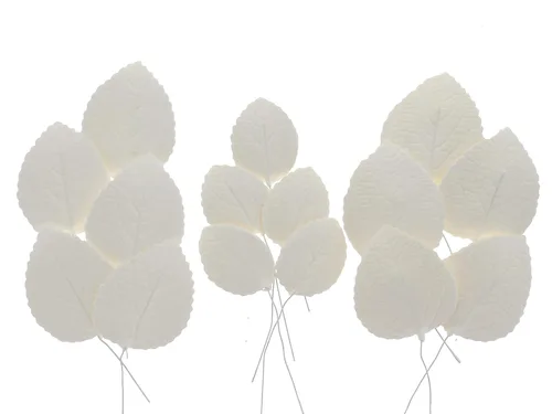 Vista 3 de Global Sugar Art Hojas de hortensias para pastel de azúcar, mezcla blanca de grandes, medianas y pequeñas, 15 unidades por el chef Alan Tetreault