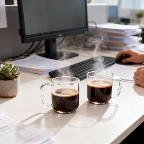 Vista 8 de Glass Coffee Mugs, 20 oz Ice coffee cups&Glass Coffee Mugs, 8 oz iced coffee cups