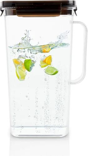 Vista 7 de LocknLock Aqua - Jarra de agua para puerta de refrigerador, jarra transparente, jarra de plástico sin BPA con tapa, jarra de 1.6 cuartos de galón