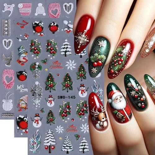 Vista 25 de 30 hojas de calcomanías de uñas para el día de San Valentín, diseño de flores, corazón, pastel de frutas, serie de labios rojos, suministros de arte