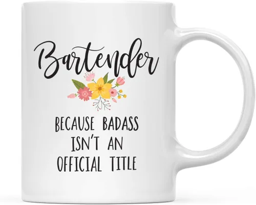 Vista 31 de Andaz Press Taza de café de 11 onzas, regalo de broma, tía porque Badass no es un título oficial, gráfico floral, 1 paquete