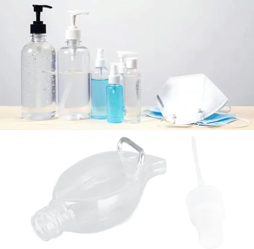 Vista 5 de Recipiente vacío para líquidos, reutilizable de 1.7 fl oz, llavero vacío, botella de viaje, portátil, transparente para la mano