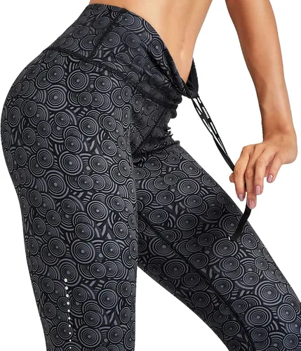 Vista 5 de COOLOMG Pantalones de yoga para mujer, mallas capri para correr, leggings de tiro bajo, entrenamiento, gimnasio con bolsillos ocultos