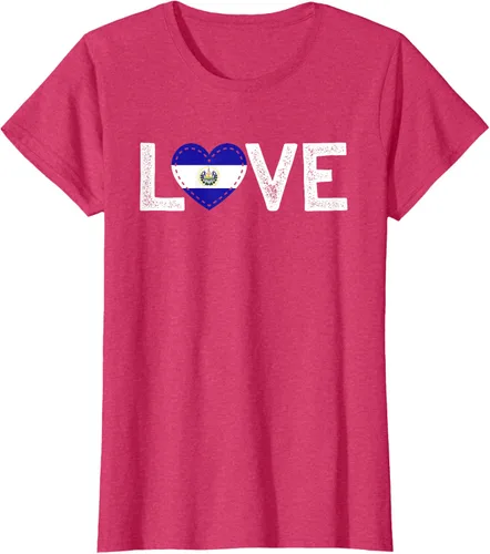 Vista 11 de Camiseta de regalo con la bandera de El Salvador LOVE, Negro, S