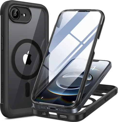 Vista 216 de Miracase - Funda magnética para iPhone 13 Pro Max de 6.7 pulgadas (compatible con MagSafe), transparente, completo, protector de pantalla de vidrio
