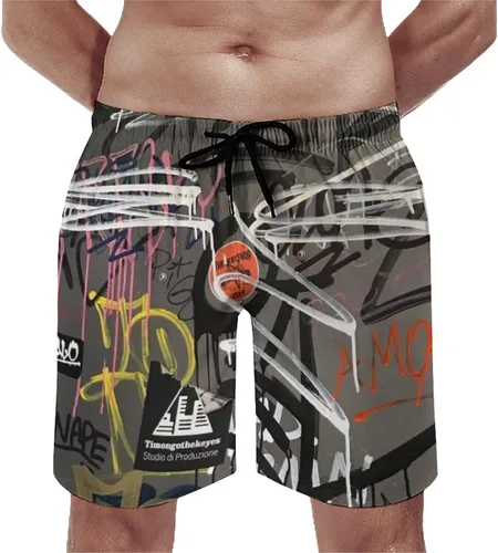 Vista 4 de Traje de baño para hombre con forro de malla, pantalones cortos de secado rápido con bolsillos