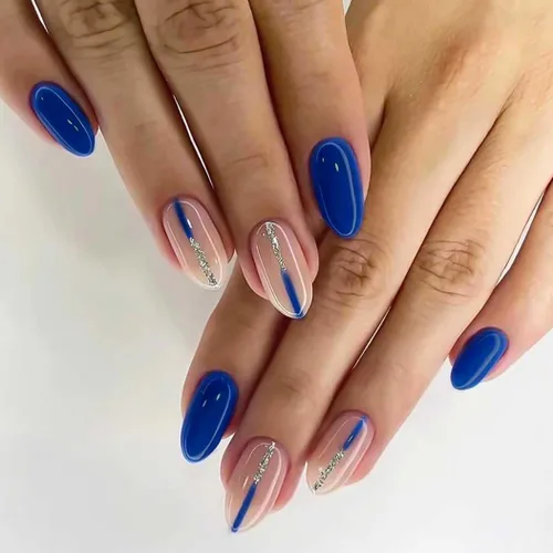 Vista 7 de RikView Uñas postizas largas a presión con diamantes de imitación 3D, uñas rojas brillantes de cobertura completa, 24 unidades por juego