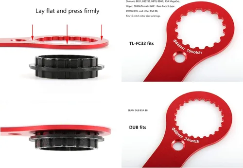 Vista 2 de Llave BB multifuncional para bicicleta, herramienta de llave de soporte inferior
