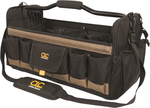 Vista 6 de CLC Custom Leathercraft 1578 Caja de herramientas de lados blandos con parte superior abierta, 14 pulgadas, 31 bolsillos