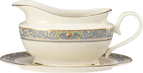 Vista 2 de Lenox, juego de 5 unidades de porcelana fina, Eternal con reborde dorado, Vajilla fina Lenox Autumn, Ivory