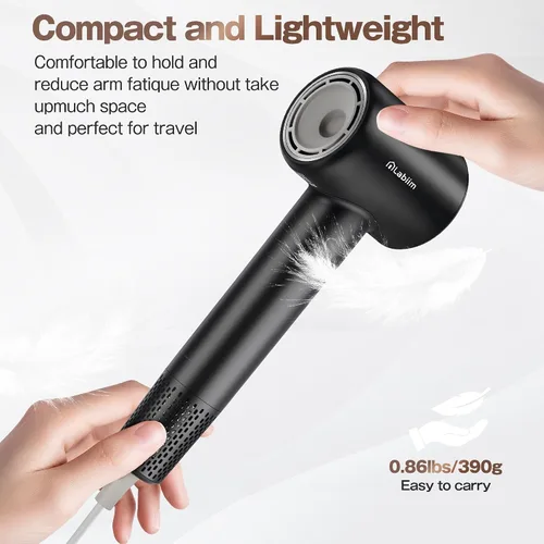 Vista 7 de Labiim Secador de pelo, secador iónico de alta velocidad con motor sin escobillas de 110,000 RPM para secado rápido, frizz de iones de 656.2 ft