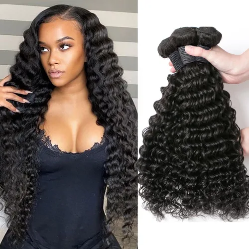 Vista 14 de Cabello humano rizado con cierre de encaje de 4 x 4, cabello humano prearrancado Jerry rizado ondulado 12A sin procesar brasileño virgen cierre