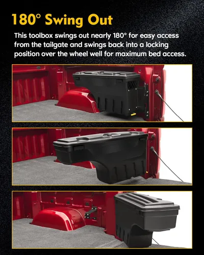 Vista 2 de OCPTY Caja de almacenamiento con cerradura para caja de camioneta lateral del pasajero, compatible con Ford F-150 2015-2022 Caja de almacenamiento