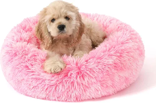 Vista 21 de NOYAL Cama Calmante en Forma de Rosquilla para Perros Pequeños a Medianos y Gatos - Cama de Mascotas de Felpa Sintética Anti-Ansiedad con Funda