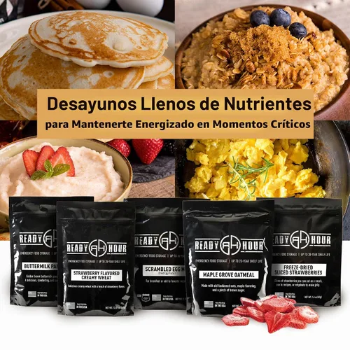 Vista 6 de Ready Hour Cubo de Desayuno (128 Porciones), Suministro de Alimentos de Emergencia, Kit de Alimentos de Emergencia, Alimentos con Vida Útil de 25