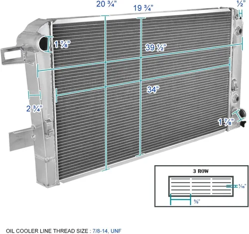 Vista 2 de Spec-D Tuning Radiador de enfriamiento de aluminio de 3 filas compatible con Chevy Silverado Duramax 2001-2005 6.6L