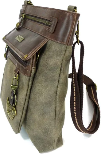 Vista 7 de CHALA GEMINI Bolso bandolera de lona para regalo, color gris piedra