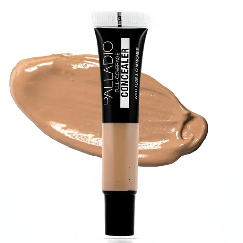 Vista 18 de Palladio Corrector de cobertura completa – Fórmula cremosa para rostro y debajo de los ojos, disfraza ojeras, manchas, líneas finas, unifica el tono