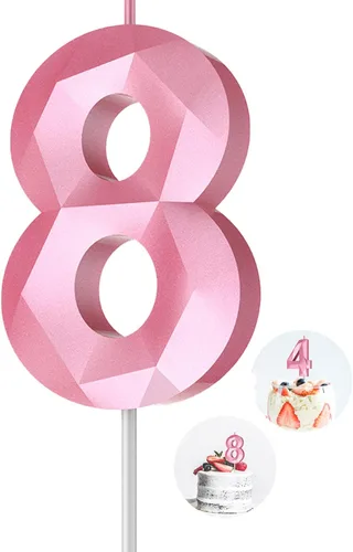 Vista 177 de Velas de cumpleaños con números (0 velas negras), forma de diamante 3D, decoración de pastel de feliz cumpleaños para niños y hombres, cumpleaños