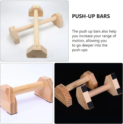 Vista 9 de LIOOBO Músculos Fitness Equipo Pine Stand Pushup Manijas para Piso Edificio Accesorios