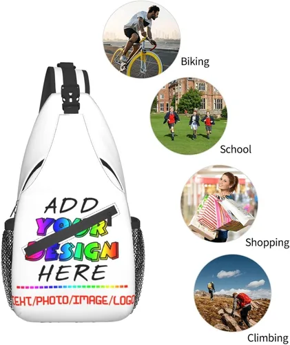 Vista 7 de Mochila personalizada bandolera personalizada Crossbody Sling Bags Ocio Deportes al aire libre Bolsa personalizada para hombres Mochila