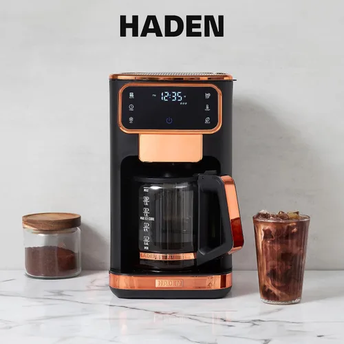 Vista 7 de Haden Cafetera caliente y helada de 12 tazas con 120 minutos para mantener el calor, retrasar la preparación, fuerza ajustable, reloj programable