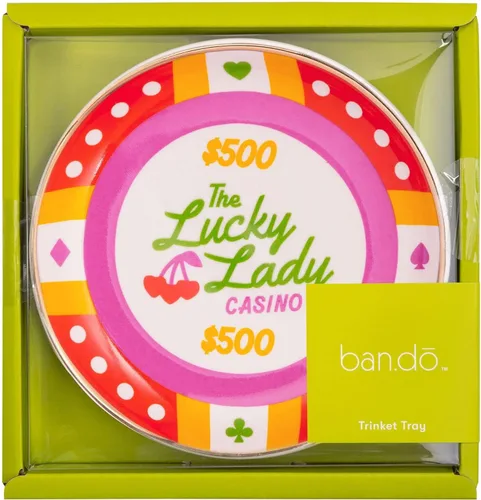 Vista 3 de ban.do Bandeja de cerámica para joyas, pequeña bandeja decorativa para llaves o decoración, bonita bandeja de casino para casino, Lucky Lady