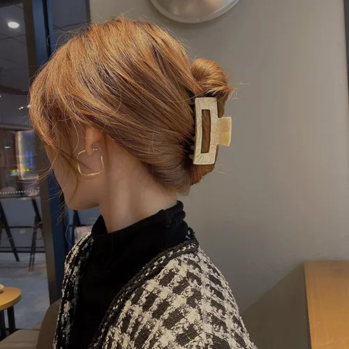 Vista 6 de Pinzas para el cabello de 3 pulgadas, diseño francés, pinza rectangular para el cabello para mujeres, damas y madres (paquete de 2)