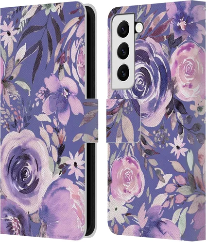 Vista 172 de Head Case Designs Officially Licensed Ninola Abstract Poppies Lilac Floral Leather Wallet Case Compatible with Samsung Galaxy A07 4G