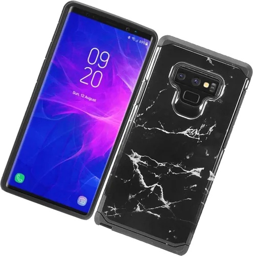 Vista 5 de Compatible con Samsung Galaxy Note 9 SM-N960 Note9 - Funda rígida híbrida para teléfono - AD1 mármol negro