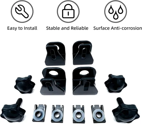 Vista 3 de Americruise - Cerraduras negras para alforjas de motocicleta, tornillos antirrobo para alforja para Harley Touring Street Glide Electra Glide Road