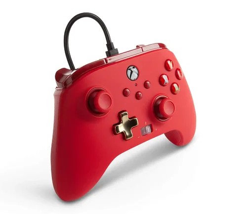 Vista 3 de PowerA Enhanced Wired Controller for Xbox - Red Gamepad Wired Video Game Controller Gaming Controller Xbox Series XS Xbox One - Xbox Series X