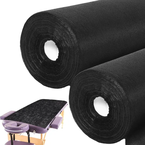 Vista 9 de 1 rollo de funda desechable para mesa de masaje de 32 x 71 pulgadas, color negro