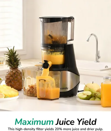 Vista 14 de Canoly Exprimidor de prensa fría 3 en 1 C09, hace jugo, sorbete y leche