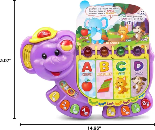 Vista 6 de VTech elefante para tocar y aprender, morado, exclusivo en línea