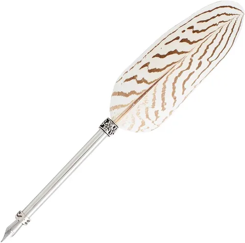 Vista 8 de Gullor Pluma de pluma vintage, pluma de inmersión de plumas naturales con caja de regalo, negro y marrón