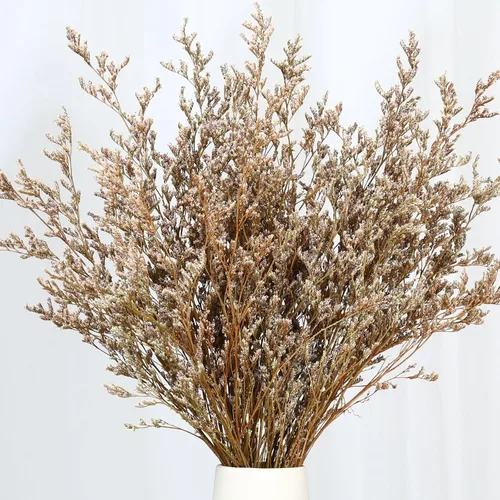 Vista 2 de Ramo de flores secas, paquete de flores de caspia naturales secas de 17 pulgadas para decoración de jarrón Real Lavender, Babys Breath, Floral