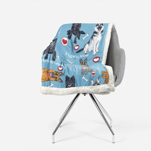 Vista 3 de AILONEN Manta de perro de Malinois belga para niños y adultos, variedad de dibujos animados de patrón de cachorro y manta con estampado de patas