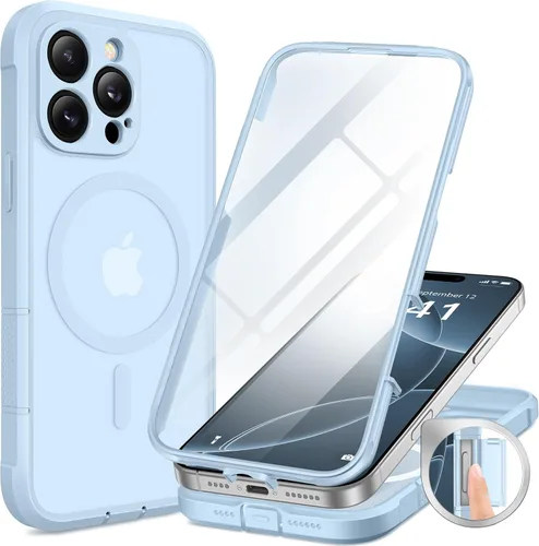 Vista 100 de BERFY Funda para iPhone 12 Pro Max, compatible con MagSafe, protector de pantalla de privacidad integrado y protección de cámara, antiespía