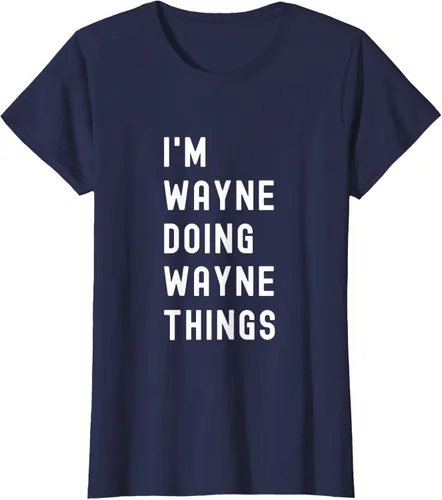 Vista 38 de Camiseta I'm Wayne Doing Wayne Things, Negro
