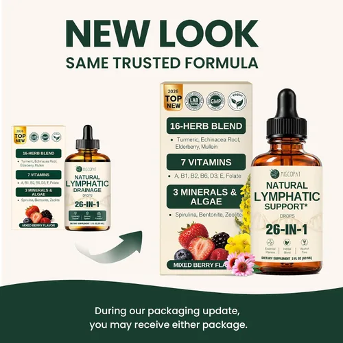 Vista 12 de Migcopat Gotas de drenaje linfático liposomal 26 en 1, sabor mixto de bayas