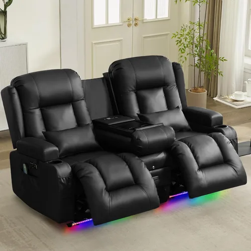 Vista 21 de URRED Wall Hugger Power - Sofá reclinable con masaje y calor, color beige