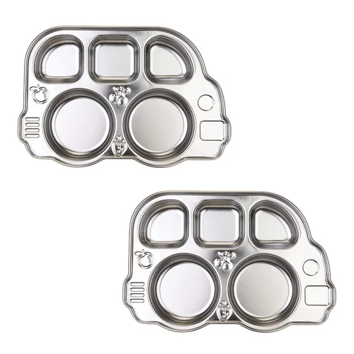 Vista 10 de Innobaby Placa de autobús de acero inoxidable, el original, libre de óxido, placa dividida segura, placa de forma divertida inventada para bebés