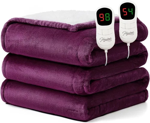 Vista 26 de Homemate Heated Blanket Electric Throw 50"x60" Heating Blanket ETL Cert 02 - Navy Blue