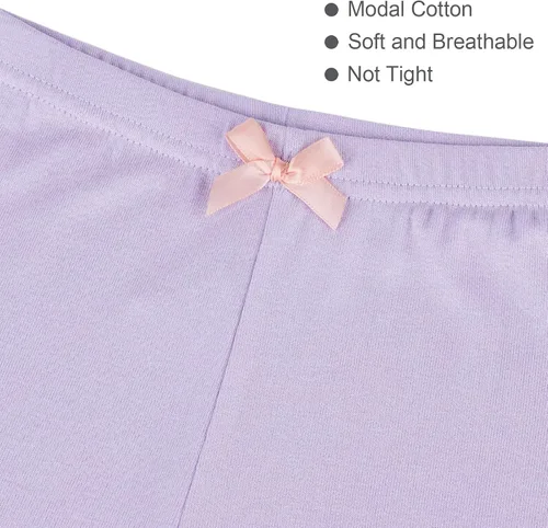 Vista 2 de Ruisita Paquete de 6 pantalones cortos con volantes para niños pequeños y niñas, pantalones cortos de bicicleta con ruedas de ruedas, pantalones