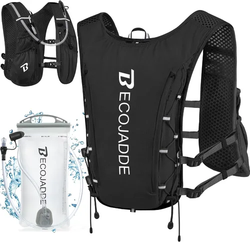Vista 35 de BECOJADDE Chaleco de Hidratación Mochila para Correr para Hombres Mujeres, Mochila de Hidratación Ligera de 5L para Correr, Chaleco de Hidratación