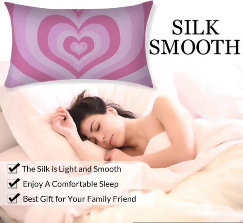 Vista 6 de Juego de 2 fundas de almohada de 12 x 20 pulgadas, centro de túnel de corazón morado, diseño de remolino de amor, suave, transpirable, suave