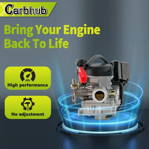 Vista 4 de Carbhub GY6 50cc carburador para GY6 49cc 50cc cuatro tiempos scooter chino ciclomotor Taotao Kymco